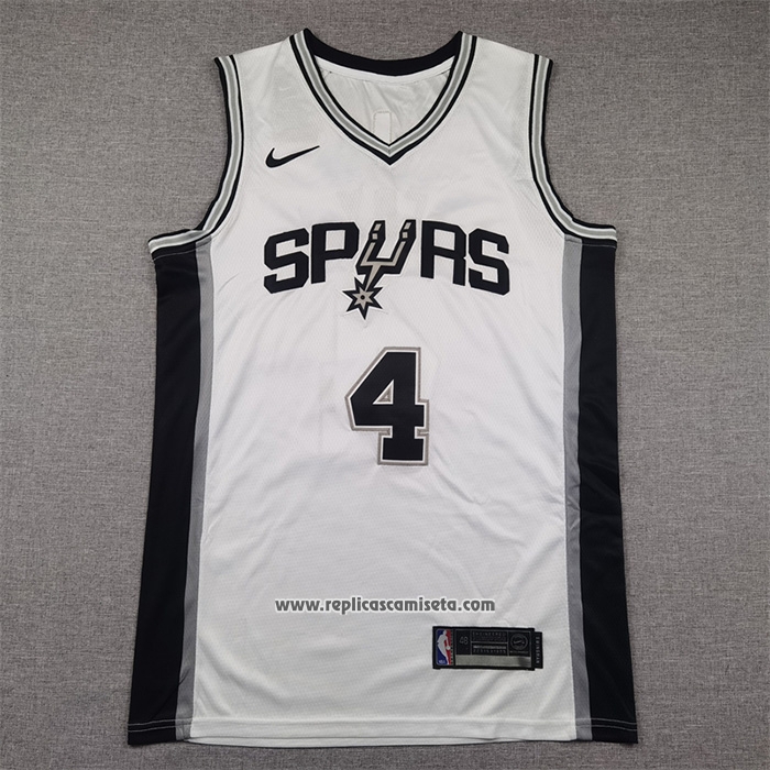 Camiseta San Antonio Spurs DeAaron Fox NO 4 Statement 2024-25 Gris